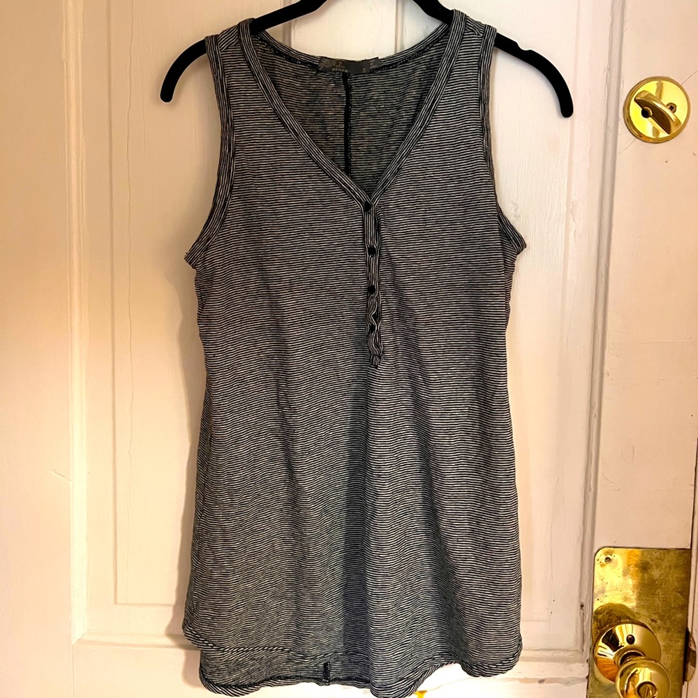 Women’s Prana size small tank w/ gray and black thin stripes